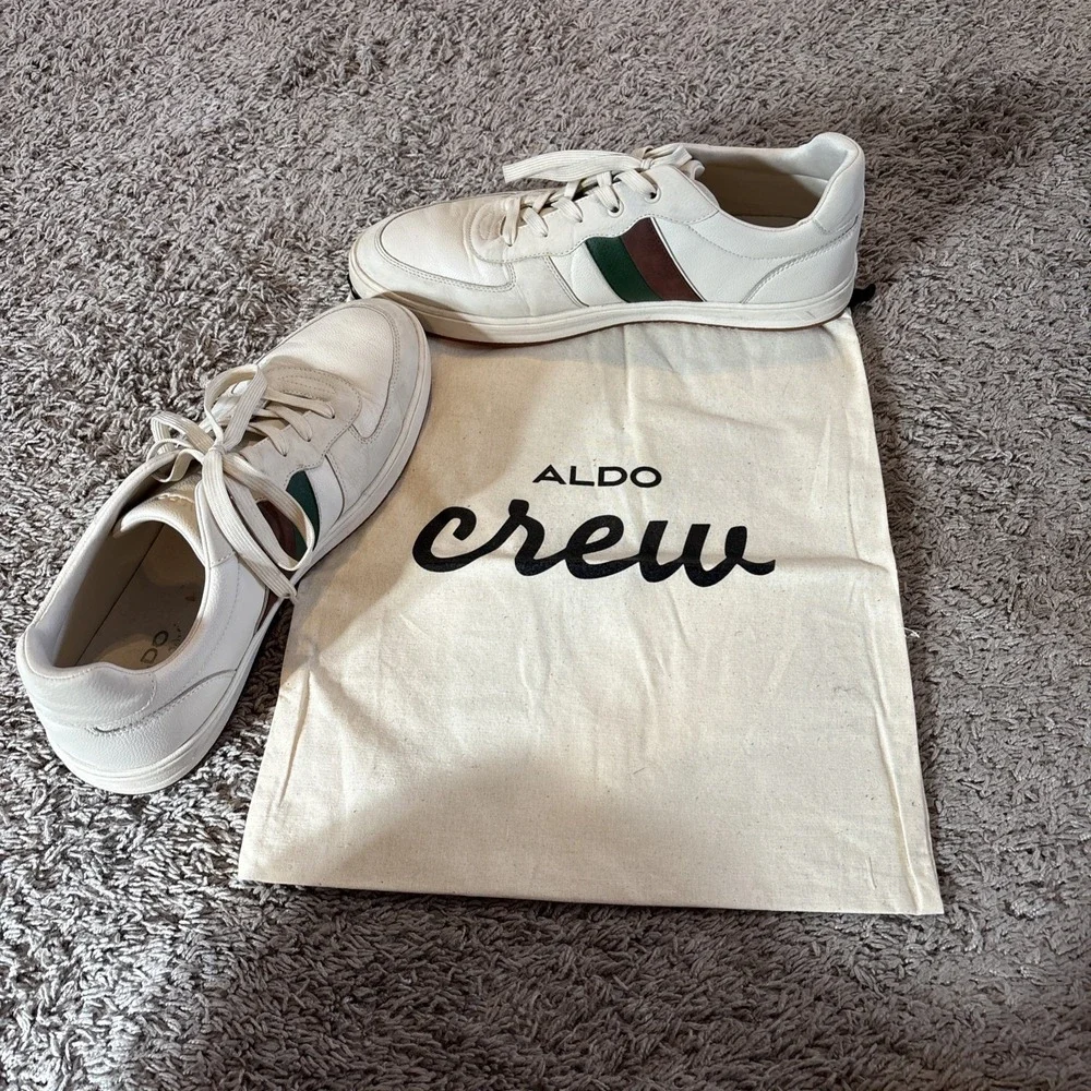 Aldo Shoes Mens 12 Morrisey Sneakers White Lace Up‎ Casual Comfort Round Toe Low